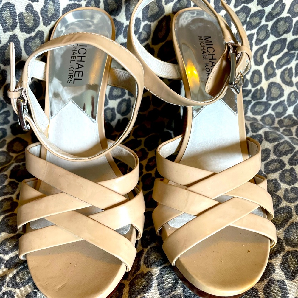 Michael Kors Beige Strappy Stilettos - Picture 2 of 4
